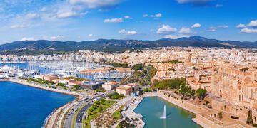 palma spain aerial view downtown