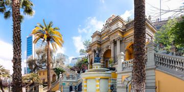 santiago chile fountain sunny day