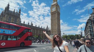 london big ben study abroad student poses
