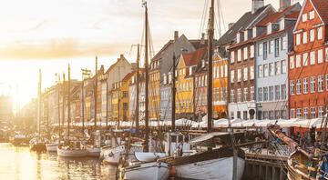Copenhagen sailboats at sunset