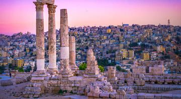 famous ruins amman jordan sunset