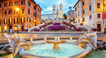 Rome Spanish Steps and fountains