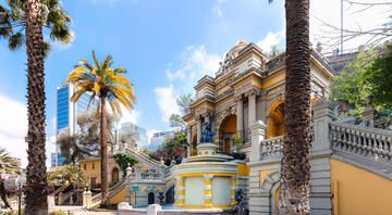 santiago chile fountain sunny day