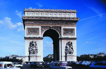 famous roundabout arc paris france