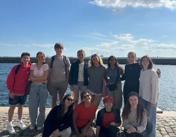 Group photo on pier at Youth Island