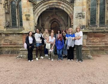 In front of Rosslyn Chapel