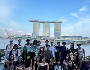 Group picture at the marina