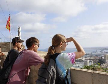 Students admiring Alicante from above
