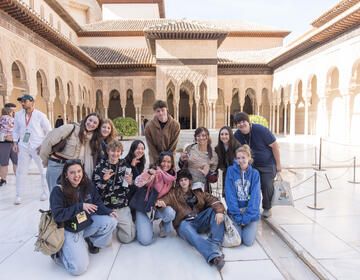 Students posing as a group in Seville on semester program abroad
