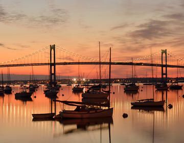 newport rhode island sunset with boats