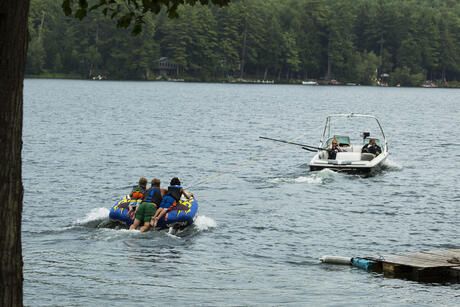 Kids on the water at summer camp