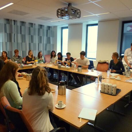 students meeting table amsterdam ciee center