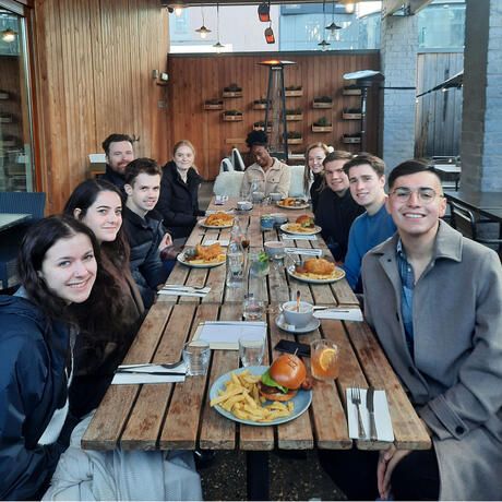 london students at pub