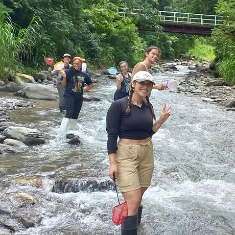 students fish with nets river monteverde