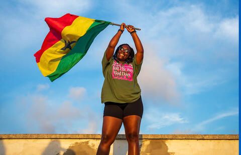 flag waving abroad legon
