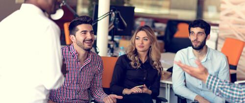 group meeting for hosting international professionals