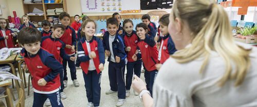 madrid children student teacher