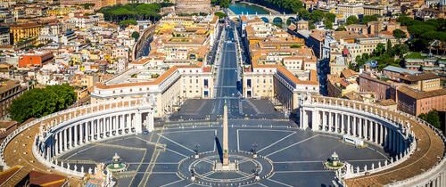 vatican city downtown rome plaza aerial view