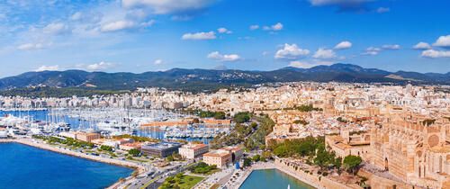 palma spain aerial view downtown
