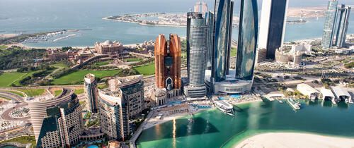 United Arab Emirates city skyline by the water