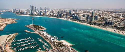 abu dhabi skyline shoreline