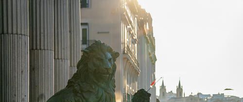 madrid-lion-statues-outside-congress-of-deputies