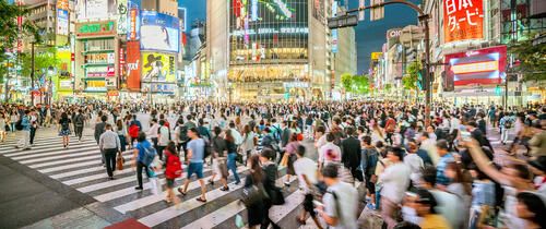 Tokyo nighttime crosswalk