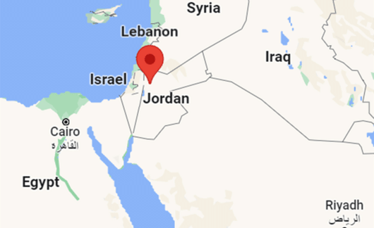 amman jordan red pin on map
