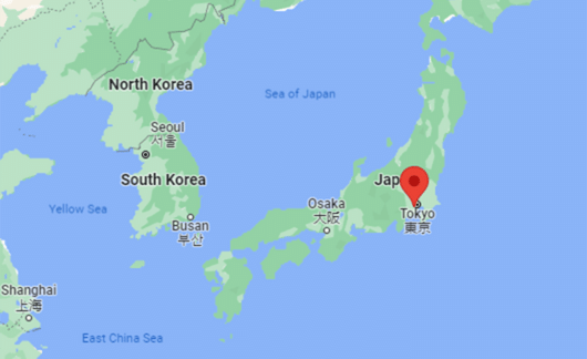tokyo on a map