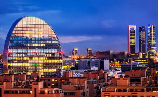 Madrid financial district skyline