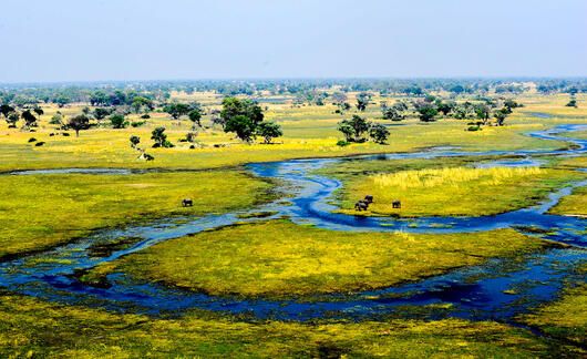 gaborone aerial photo of a river delta