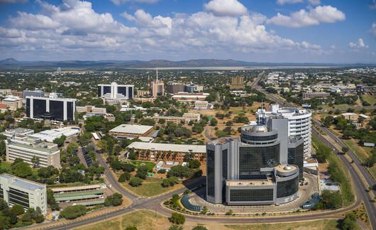 gaborone downtown aerial