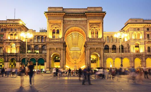 milan galleria at night