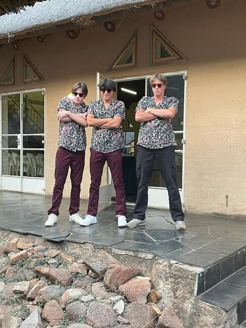 The guys were matchy matchy for our farewell dinner