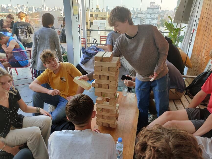 Jenga while waiting for the dough to rise