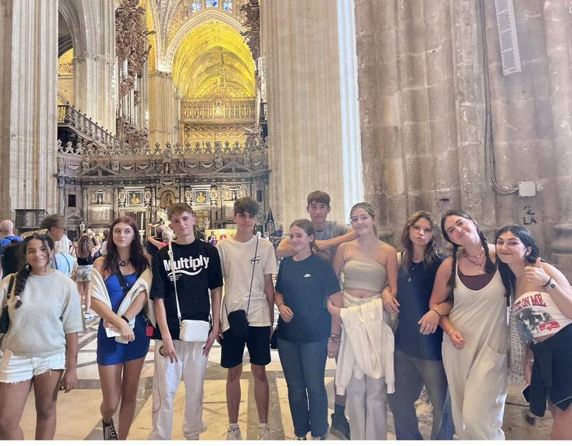 Visiting the cathedral with some friends. 