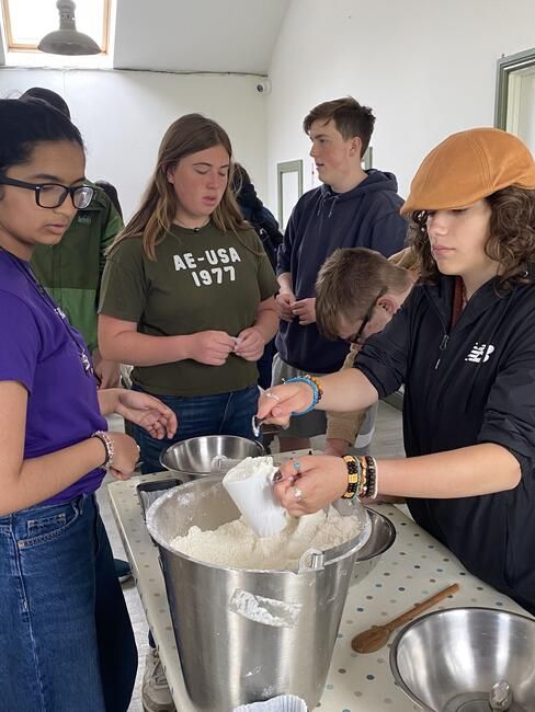 Students prepare Irish Soda Bread 