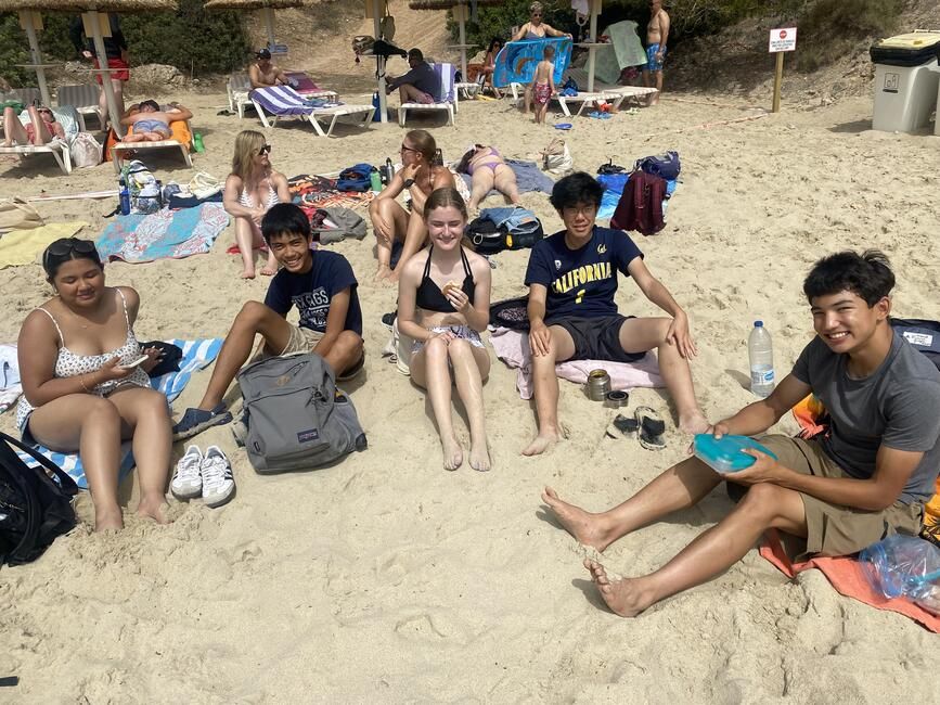 relaxing in the sand