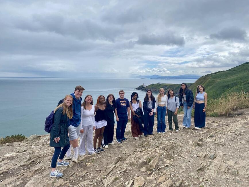 Students at the cliffs