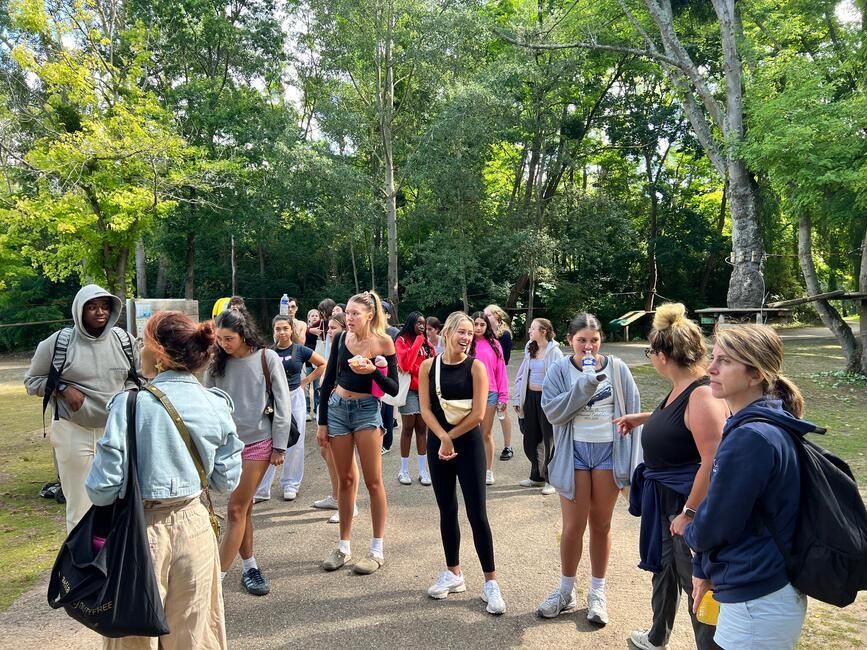Group arrives at the park and prepares for the first activity