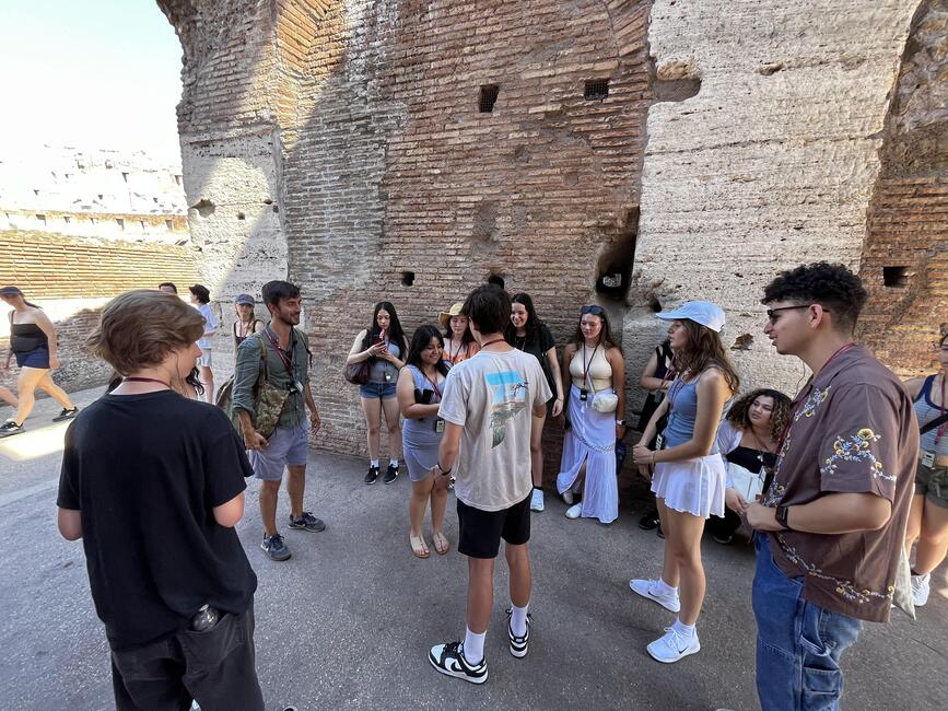 Students learning about gladiatorial combats 