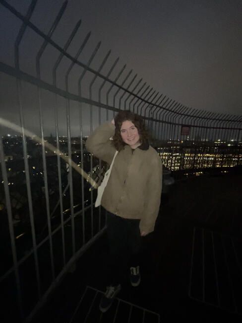 On top of the round tower