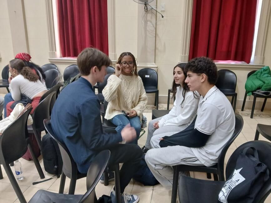 Students visiting local high school La Salle