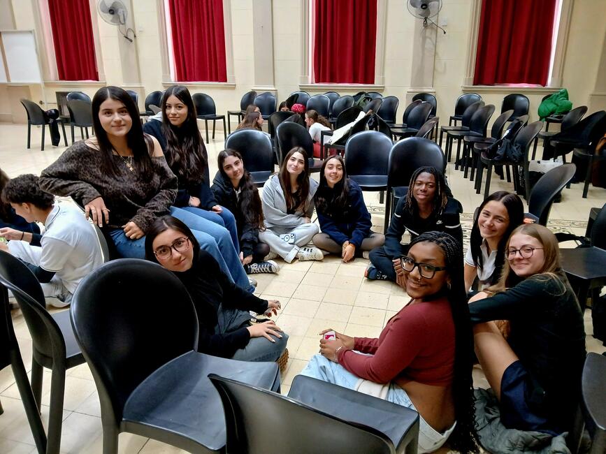 Students visiting local high school La Salle