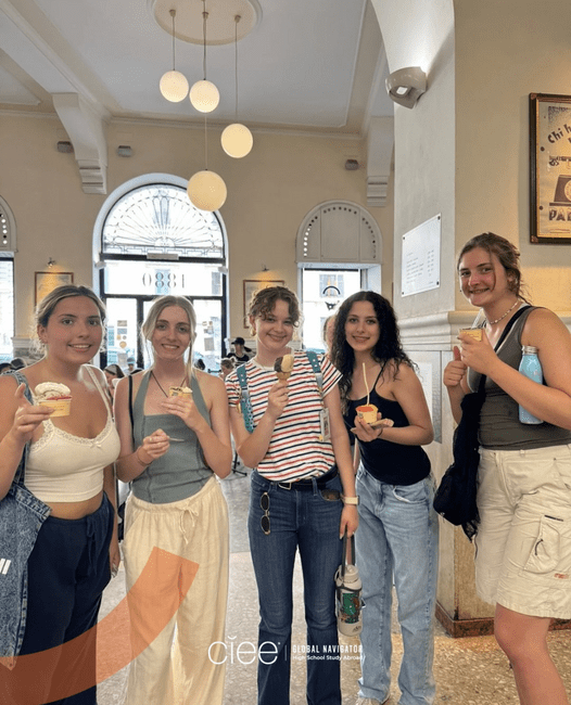 Writing Students after their gelato making class.