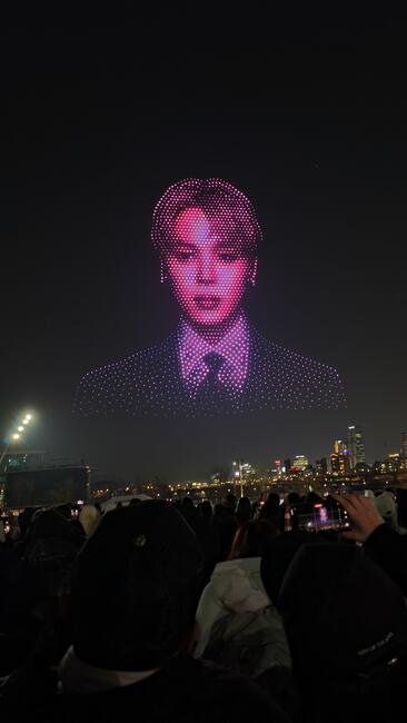Jimin during Drone Shows