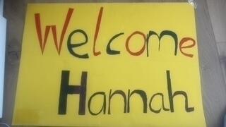 Hannah's host family gave her a proper welcome.