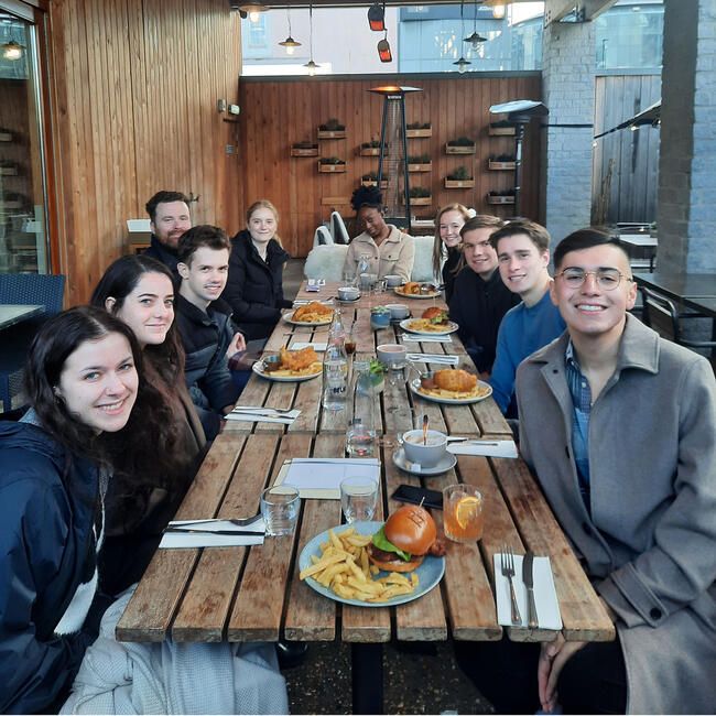london students at pub