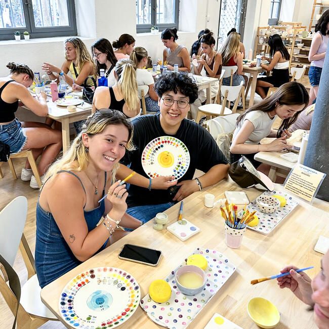 barcelona student at painting party