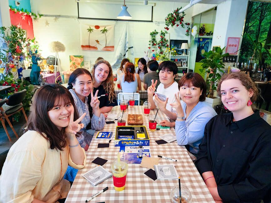 seoul students playing boardgames